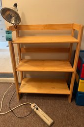 R5 Wood Shelf, Clamp Lamp, And Surge Protector