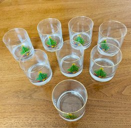 Rm10 Set Of 8 Christmas Tree Old Fashioned Glasses