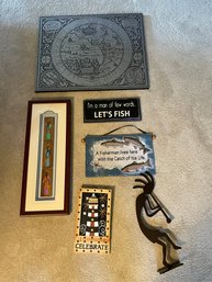 Six Pieces Of Artwork, Some Fisherman Themed And Some Culturally Themed