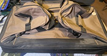 R9 Luggage Lot To Include Three Suitcases Such As Worldwide And Prestige Brands, Large NRA Rolling Bag, And