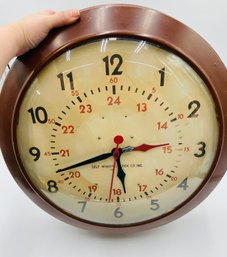 R2 Vintage Self Winding Wall Clock, Needs Repair