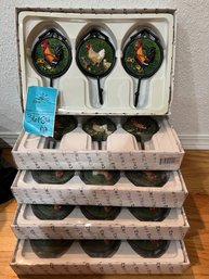 R10 Rooster Themed Wall Hooks. New In Package. Five Packages