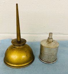 BNH Vintage Eagle Thumb Press Oil Can 5.75in Tall Gold, Vintage Coleman Filter Funnel