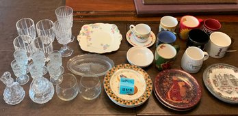 Glasses, Goblets, Glass Creamer And Sugar Set, Decorative Holiday Plates, Mugs, Glass Serving Tray, Mini Glass
