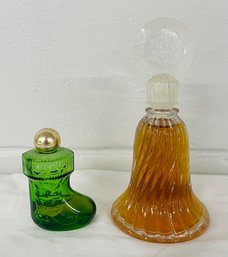 BNH Vintage Cologne 1980 Crystal Snowflake Christmas Bell 3.75oz Full, Christmas Surprise Avon 1oz. 1/3 Full