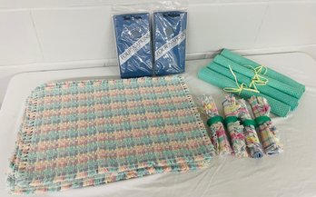 BNH Lot Of Town And Country Woven Placemats, Town And Country Napkins