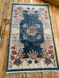 Area Rug Used As Wall Hanging, Extendable Rod And Brackets
