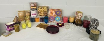 BNH Lot Of Candles And And Holders, Votives, Tea Lights, Decorative And Scented Candles