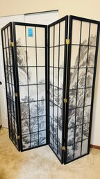 R8 Japanese Room Divider 4 Panels Wood And Felt Like Fabric