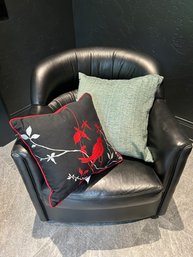 R1 Black Swivel Chair With Two Pillows One Of Two