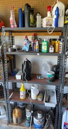 Shelving Unit To Include Five Shelves Of Items Such As Jack Stands, Flashlights,  Weed Killer