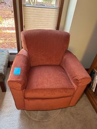 R1 Red Orange Colored Rocking Lounge Chair, Seat Back Measures 32 In Tall