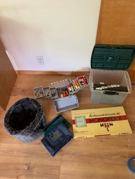 R7 Sewing Kit Tackle Box, Sewing Supplies And Thread Wall Sconce, Vintage Monopoly Game, Travel File Holder