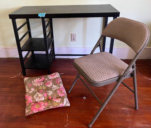R12 Desk, Folding Chair, Cushion