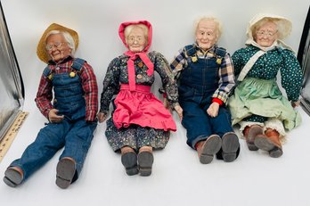 R1 Four Handmade Elderly Porcelain Dolls