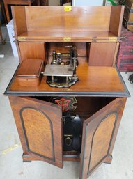 R0 Wheeler & Wilson No. 3 Sewing Machine, Dated June 1st 1867, Waisted Base In A Wooden Full Case