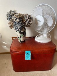 Storage Chest, Fan, Yarn And Vase