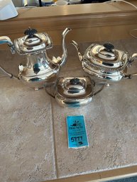 Possible Silver Tea And Coffee Kettles And Sugar Bowl