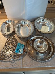 Possible Silver Platters, Bowl, Plate Tray