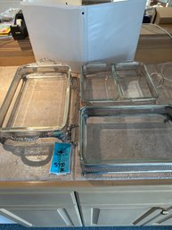 Possible Silver Trays With Pyrex And Fire King Casserole Dishes