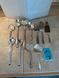 Possible Silver Plated And Stainless Serving Utensils