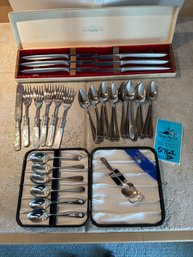 Sheffield Collector Spoons, Forks, And Cutlery Set