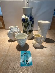 Collector Vases From Finland And Germany, Creamer From Ireland, And Cup From Finland