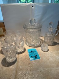 Ice Bucket, Decanter, ToothPick Holder, Rocks Glasses