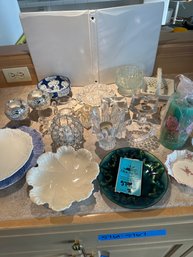 Plates, Bowls, Candle Holders, Sugar Bowl And Creamer