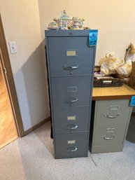 Metal Filing Cabinet And Mercuries Tea Set