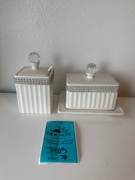 THL Butter Dish And Sugar Jar