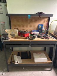 Bench Vice, Tools, First Aid, All Items On Tool Bench Included