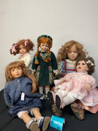 Porcelain And Plastic Doll Lot