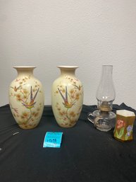 Vases And Oil  Lamp