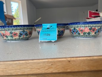 3 Unikat M. Starzyk Polish Pottery Bowls