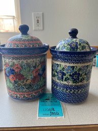 2 Unikat Pottery Canisters