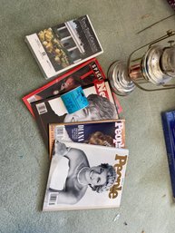 Princess Diana Magazines, Oil Lamp, White House Vhs