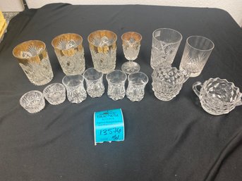 Clear Cut Glass Drink Ware