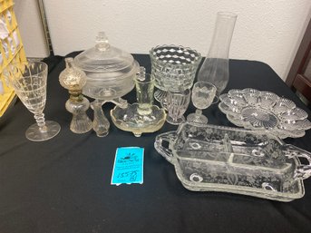 Clear Cut Glass Dishes And Glass Ware
