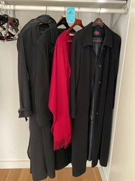 Salvatore Ferragamo Cashmere Sweater, Marvin Richards Cashmere Trench Coat, Hilary Radley & Gallery Coats