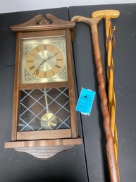 Wall Clock And Canes