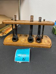 Three Estate Pipes And Stand