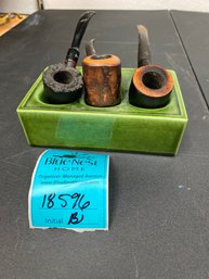 Three Estate Pipes With Ceramic Stand