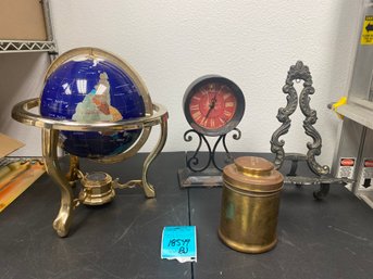 Globe, Clock, Coffee Can, Small Easel