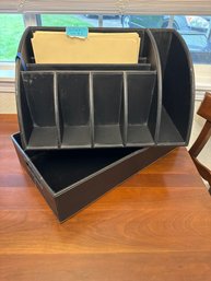 R1 Office Leather Organizer Cubby And Bin