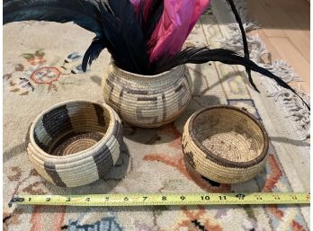 R2 Small Coil Baskets, Feather Collection, Dart Arrows In Bamboo Sheath