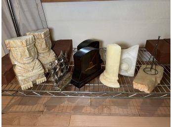 R1 Collection Of Stone, Metal And Wooden Bookends
