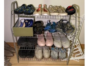 R10 Womens And A Few Kids Lot Of Shoes To Include Shoe Racks And Organizers