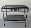 Black Two Tier Wrought Iron Potting Bench