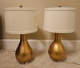 Pair Of Wildwood Modern Gold Lamps